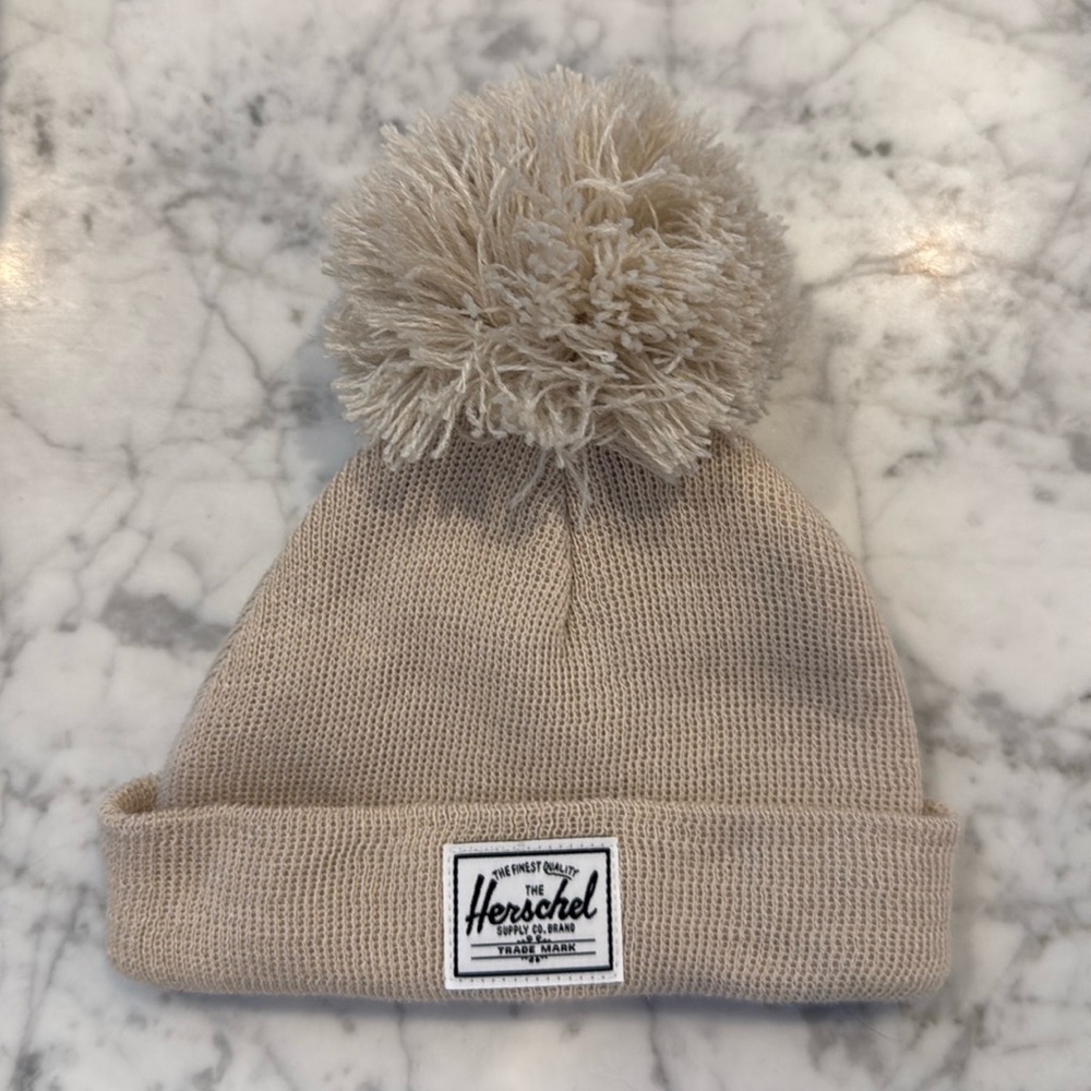 Herschel Supply Company Kids Pom Beanie Hat in Beige